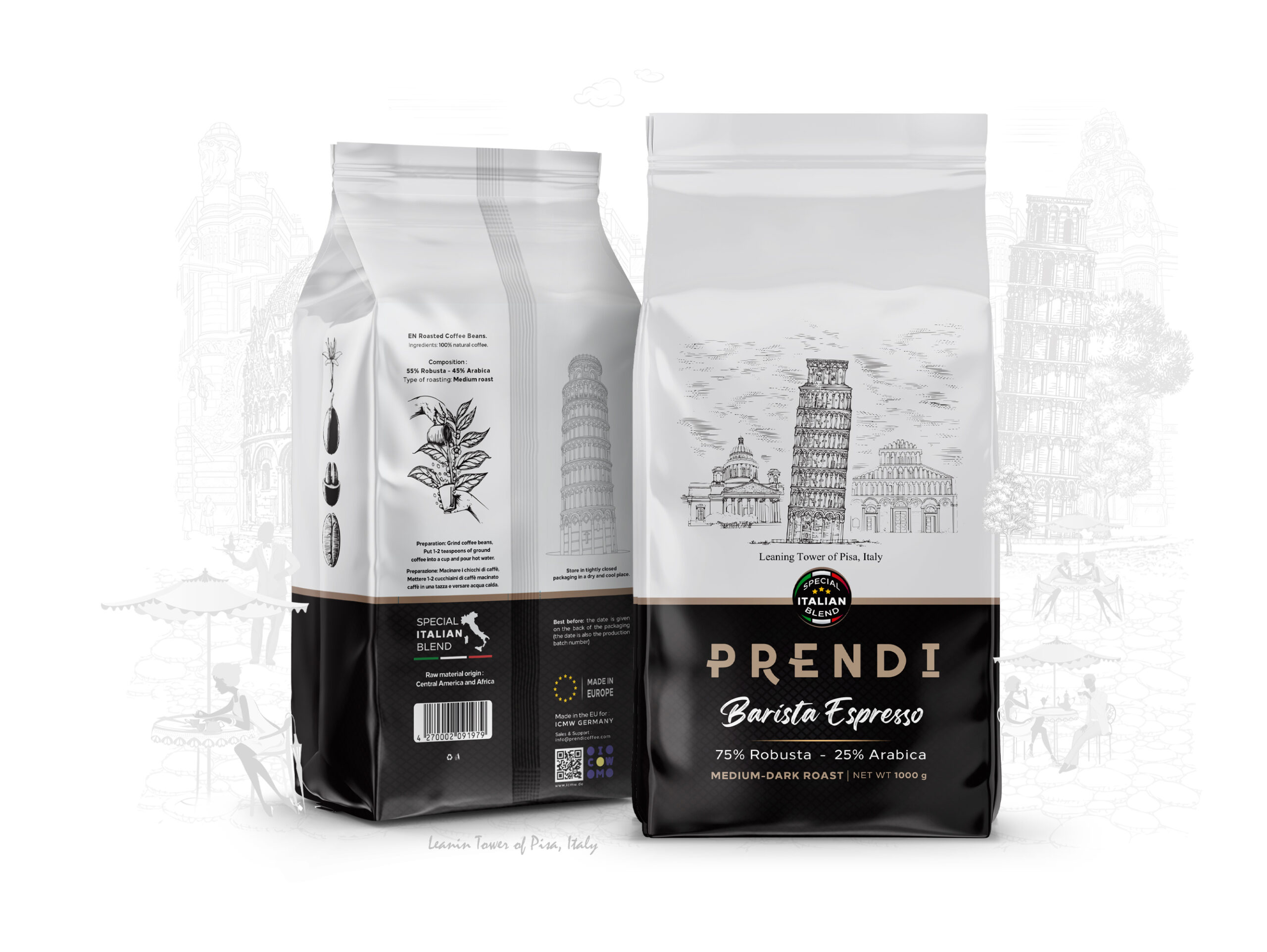 意大利咖啡豆包裝袋這樣設(shè)計(圖2)