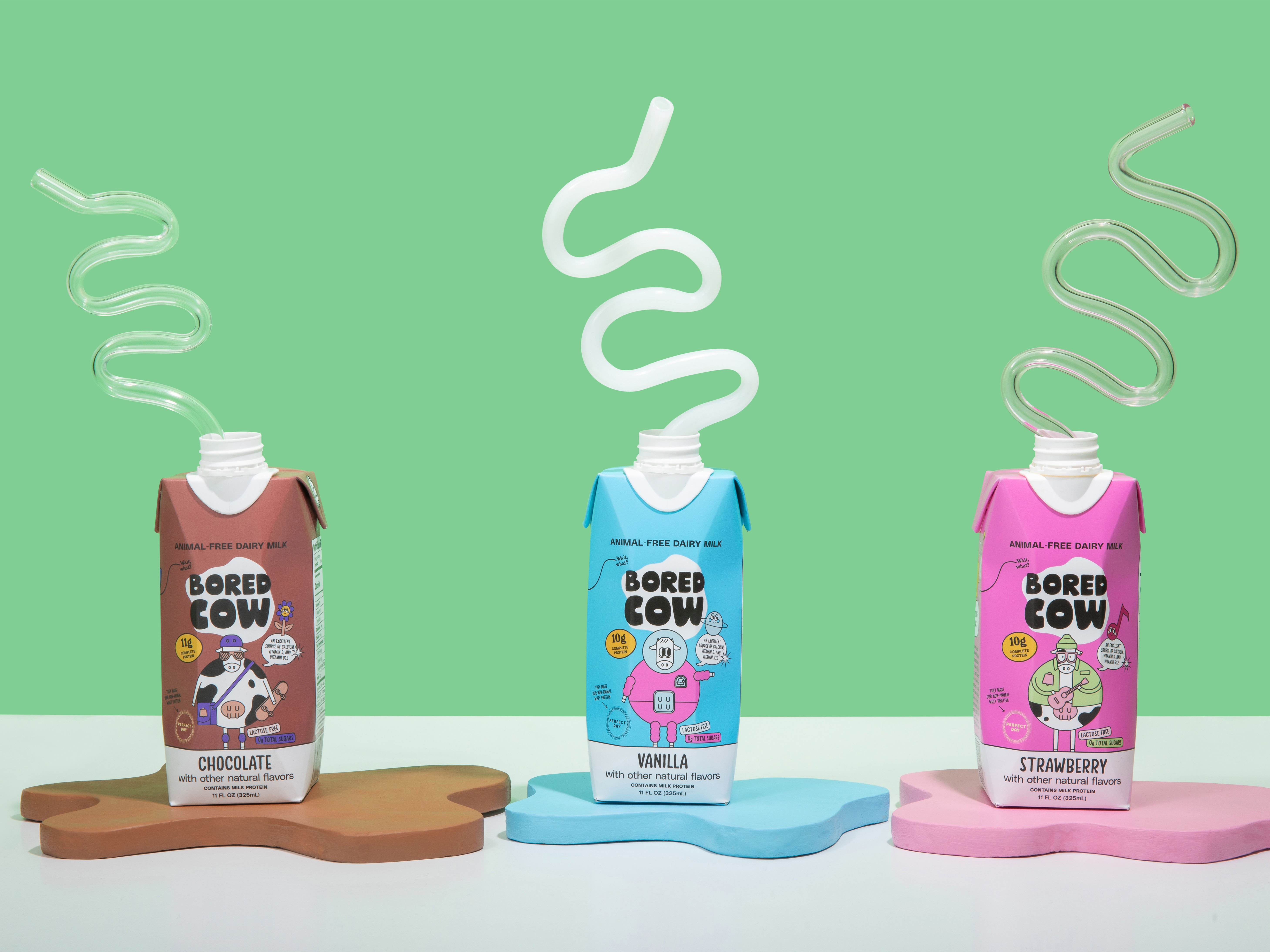 以漫畫風格呈現(xiàn)的牛奶包裝設(shè)計(圖2)