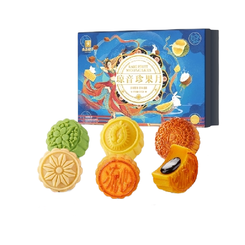 BESTORE 良品鋪?zhàn)?敦煌研究院聯(lián)名 瓊音珍果月 月餅 13餅7味 895g 禮盒裝包裝禮盒產(chǎn)品包裝創(chuàng)意設(shè)計(jì)欣賞(圖1)