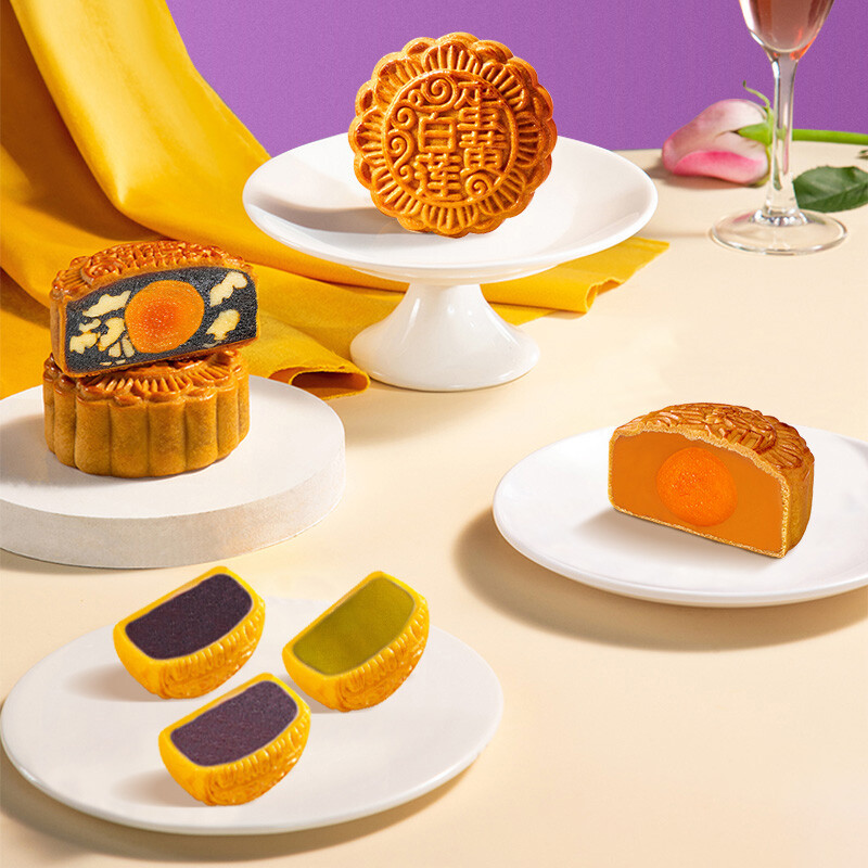 WING WAH 元朗榮華 花色禮月廣式月餅 8餅5味 470g 禮盒裝包裝禮盒產(chǎn)品包裝創(chuàng)意設(shè)計欣賞(圖3)