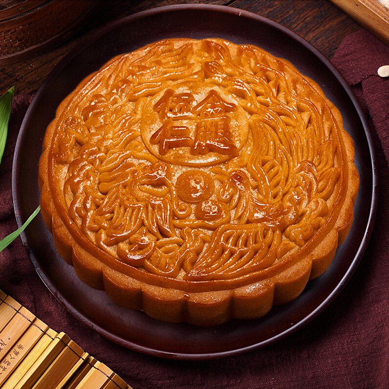 竹園島 廣式伍仁金腿大月餅 1kg 禮盒裝包裝禮盒產品包裝創(chuàng)意設計欣賞(圖2)