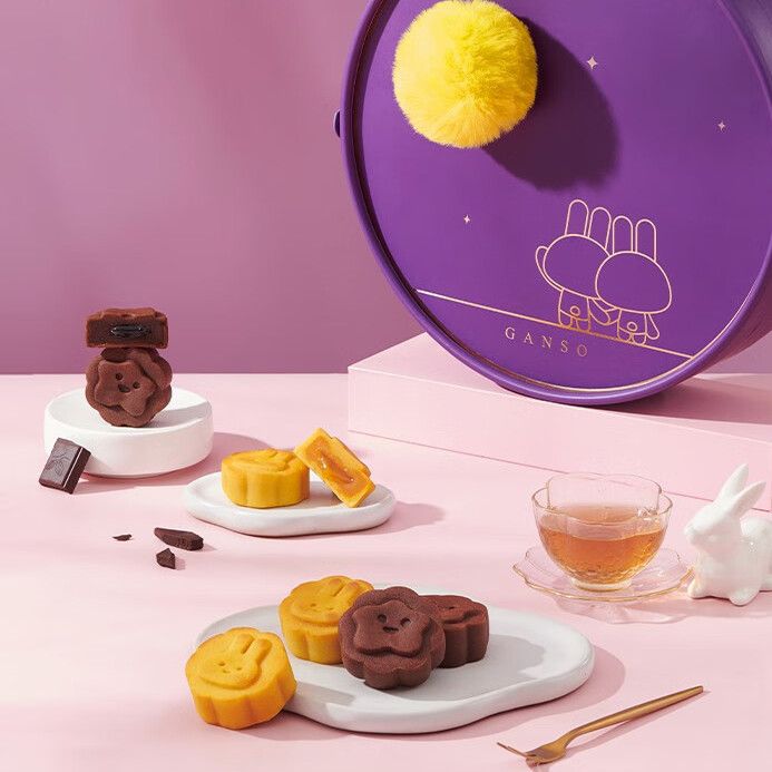 Ganso 元祖食品 脫兔戲月 臺式月餅 12餅2味 420g 禮盒裝包裝禮盒產(chǎn)品包裝創(chuàng)意設(shè)計欣賞(圖3)