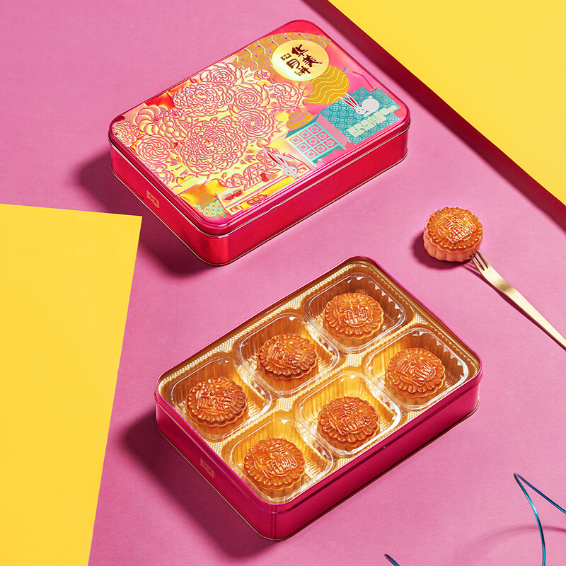 Huamei 華美 蛋黃純白蓮蓉廣式月餅包裝禮盒產(chǎn)品包裝創(chuàng)意設(shè)計欣賞(圖4)