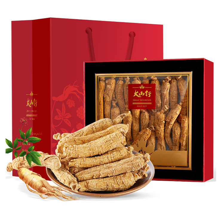 大山行 特大 花旗參原支禮盒 120g保健產(chǎn)品包裝創(chuàng)意設(shè)計欣賞(圖1)