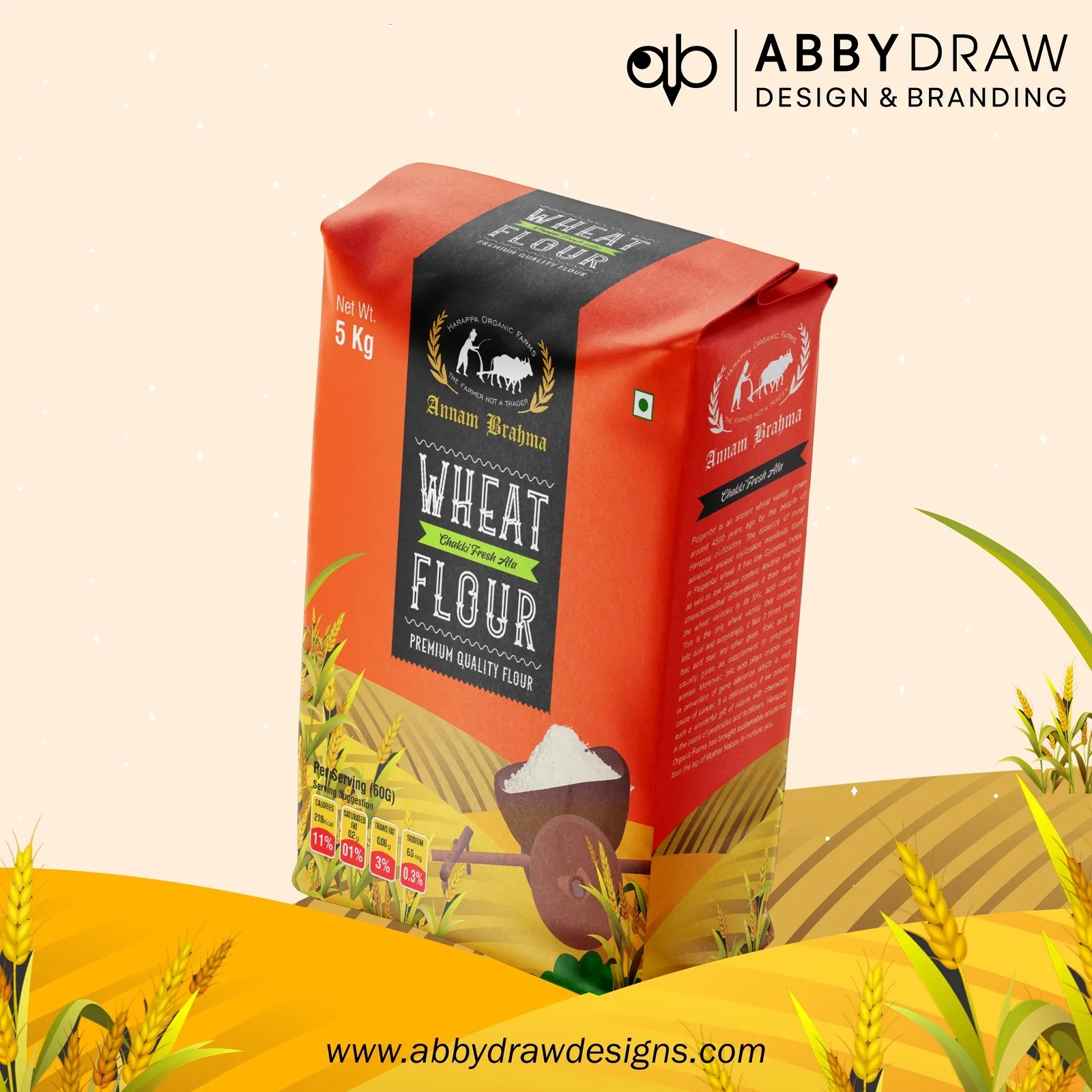 有機小麥粉包裝盒設計作品欣賞(圖1)