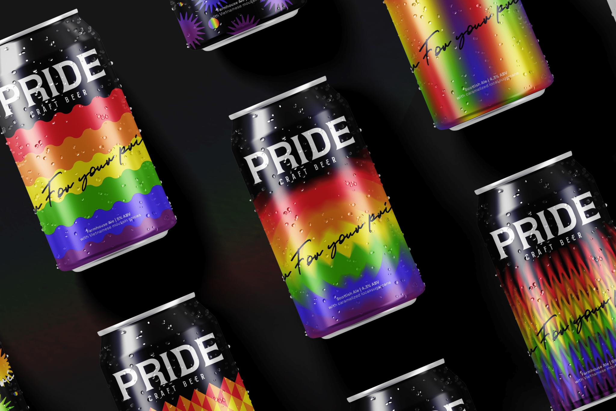 六種不同色調(diào)的灌裝啤酒包裝設(shè)計(jì)(圖1)