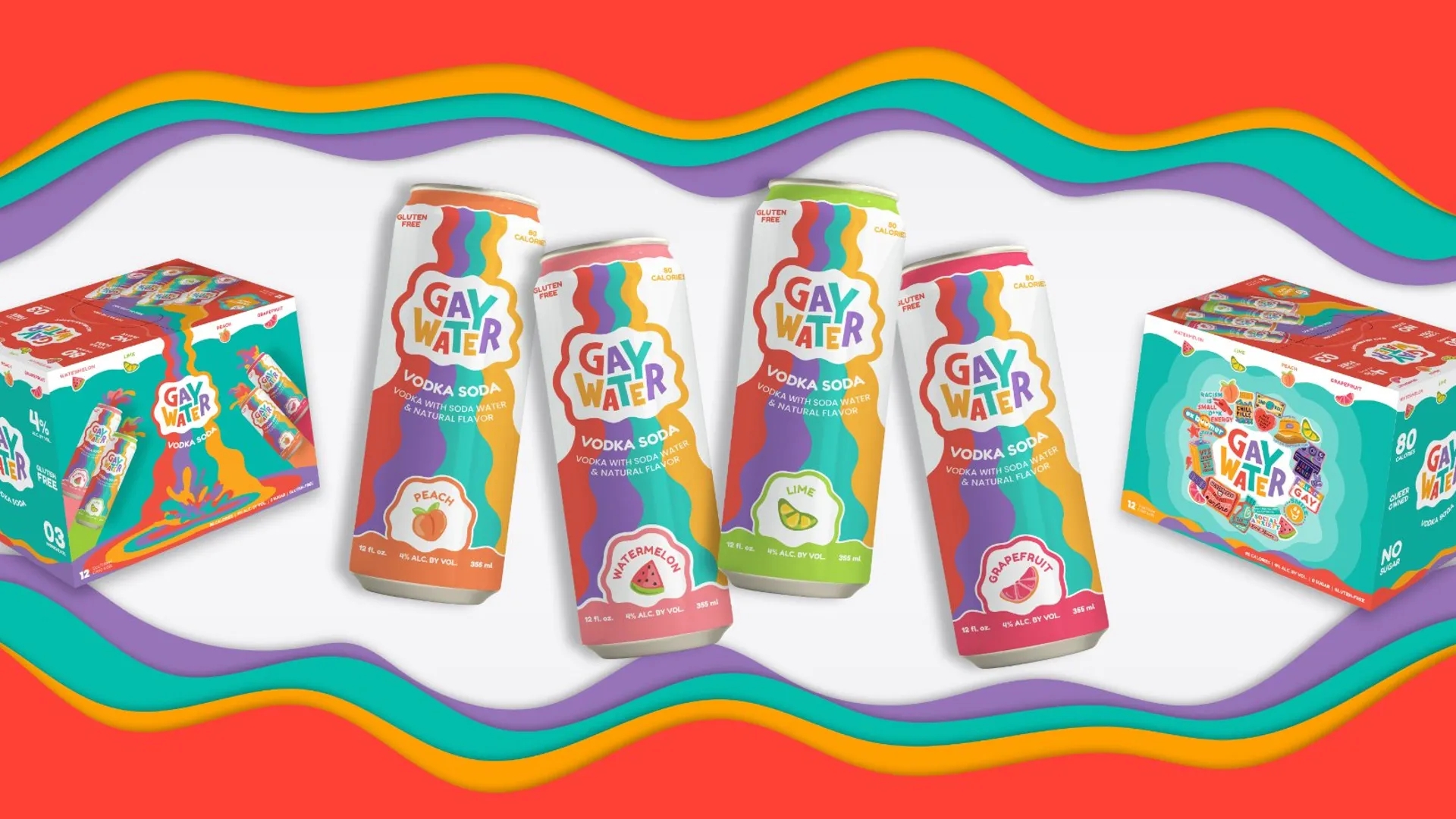 明亮色彩的灌裝伏特加蘇打水包裝設(shè)計(jì)欣賞(圖1)