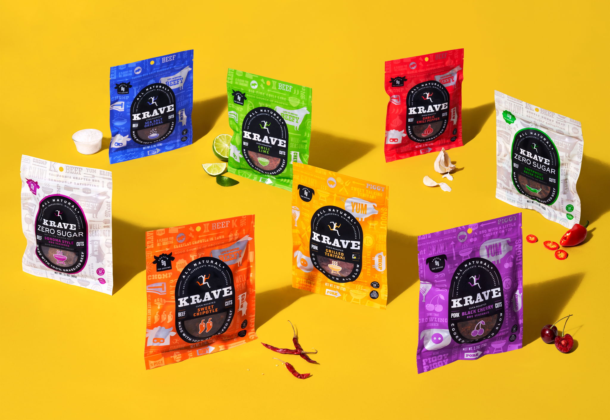 色彩明亮的肉干包裝設(shè)計(jì)欣賞(圖1)