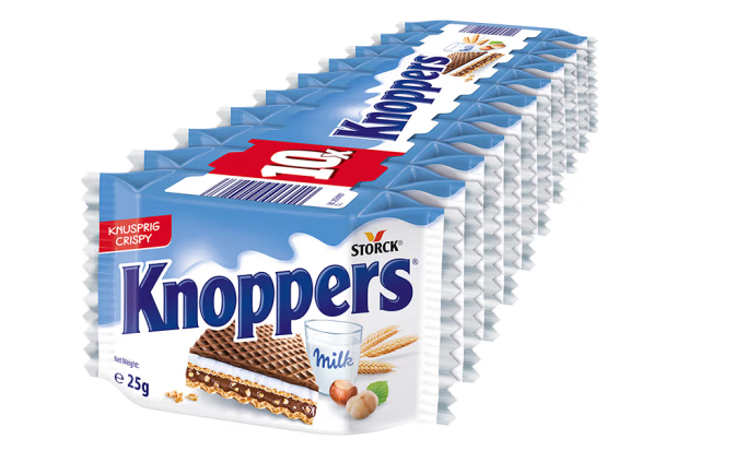 牛奶榛子巧克力威化餅干包裝袋設(shè)計(jì)欣賞(圖1)