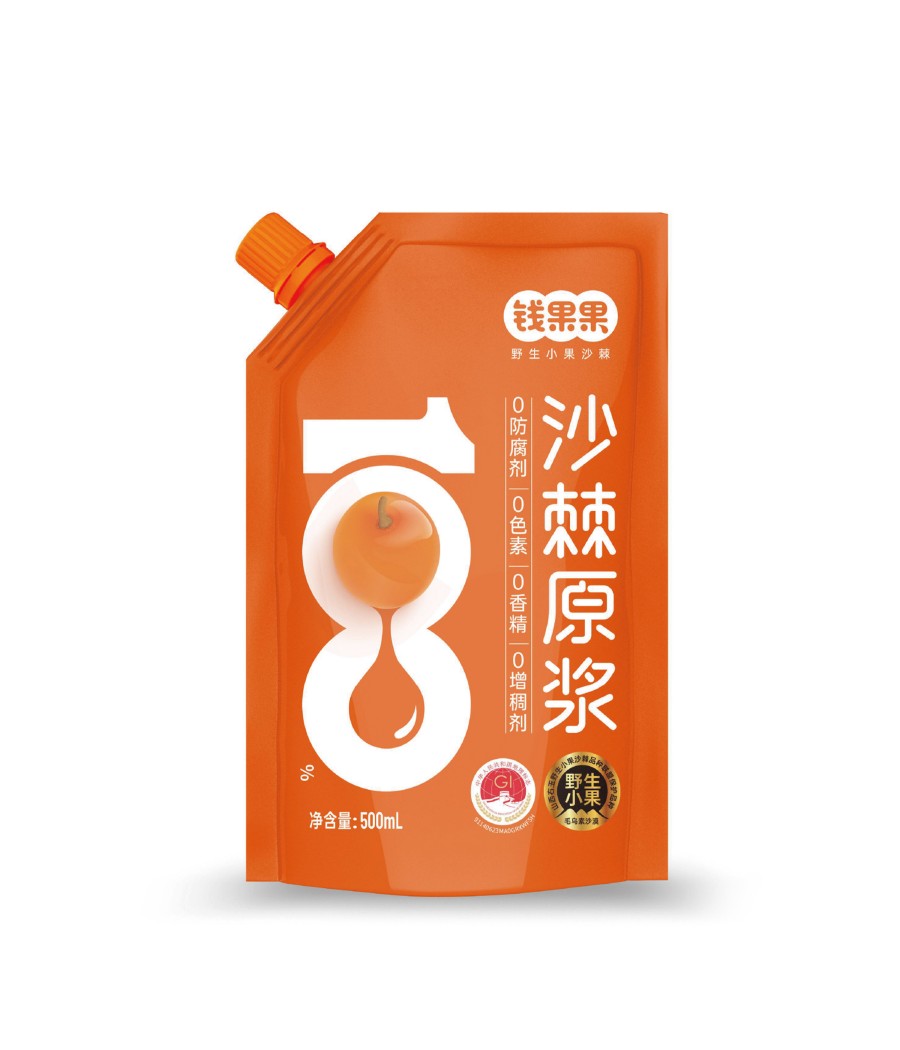 錢(qián)果果沙棘原漿包裝設(shè)計(jì)(圖1)