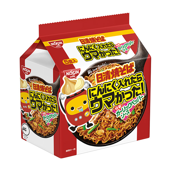 放入大蒜的話很好吃日清炒面香菜胡椒醬日清包裝設計(圖1)