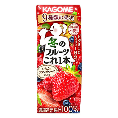 冬季水果這一瓶草莓黃酮混合料可果美果實清涼飲料包裝設計(圖1)