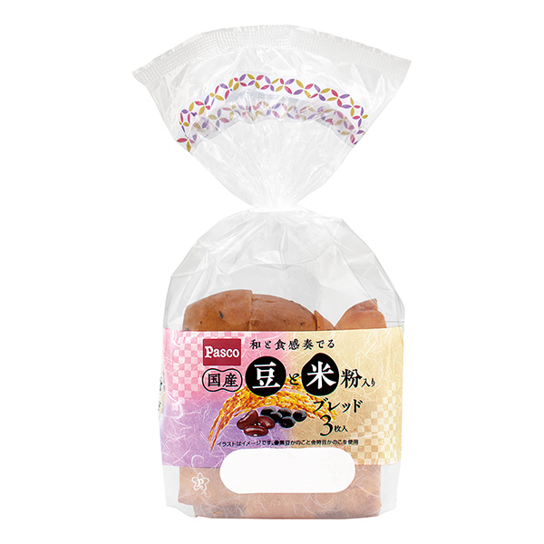 食品飲料包裝設(shè)計(jì)加入國(guó)產(chǎn)豆和米粉的面包敷島制面包(圖1)